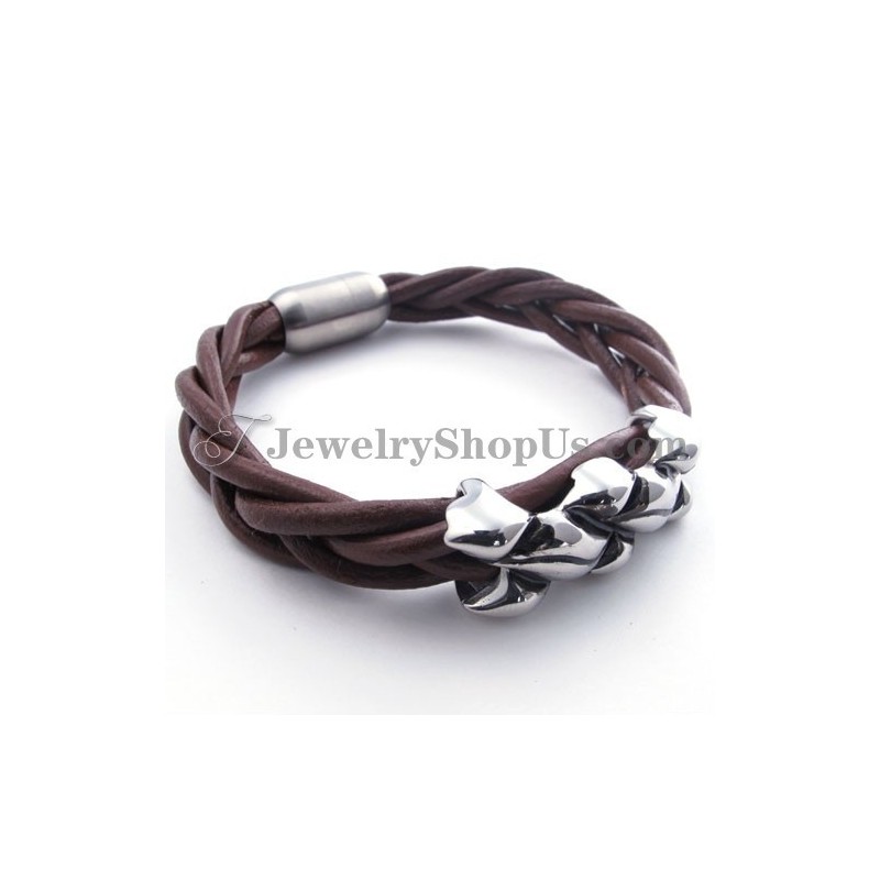Elegantes Braunes Titan-Lederarmband Elegantes Braunes Titan-Lederarmband