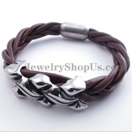 Elegantes Braunes Titan-Lederarmband