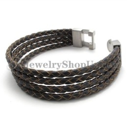 Elegantes Armband Aus Leder Und Titan