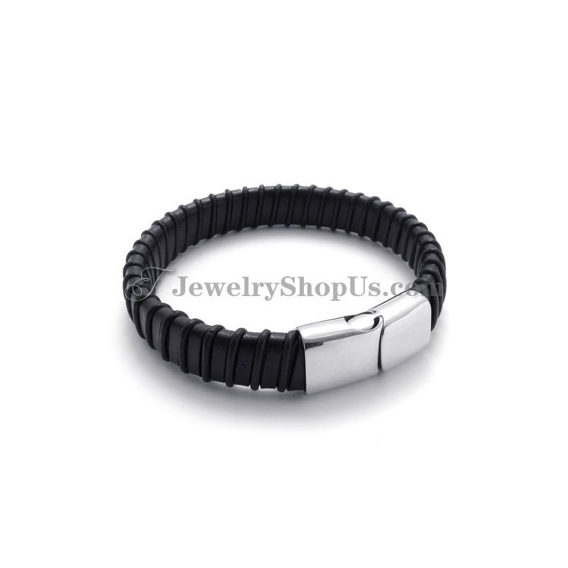 Wunderschönes Schwarzes Titan Mit Lederarmband Wunderschönes Schwarzes Titan Mit Lederarmband