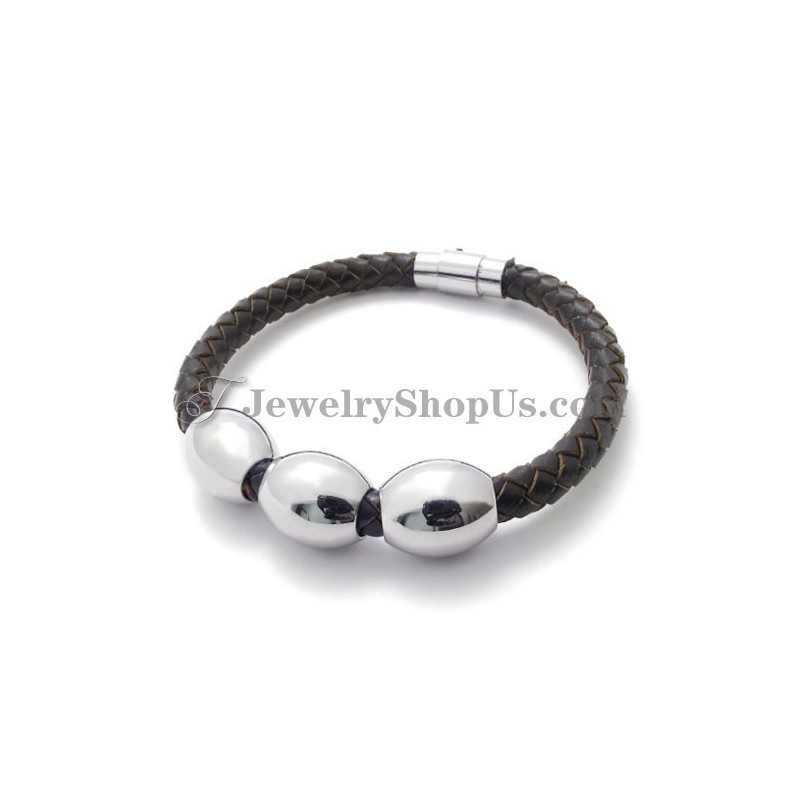 Modisches Braunes Lederarmband Aus Titan Modisches Braunes Lederarmband Aus Titan