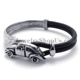 Elegantes Leder Mit Titanarmband
