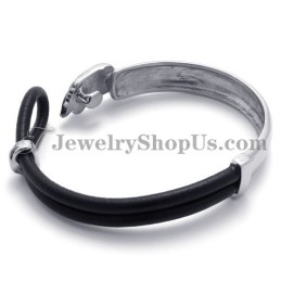 Elegantes Leder Mit Titanarmband