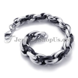 Modisches Schwarzes Und Silbernes Titanarmband