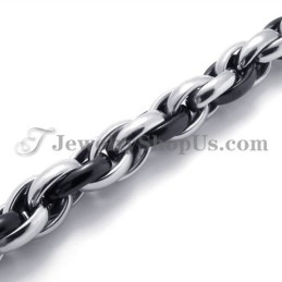 Modisches Schwarzes Und Silbernes Titanarmband