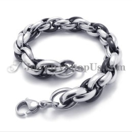 Modisches Schwarzes Und Silbernes Titanarmband