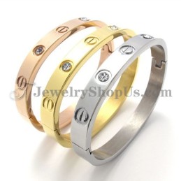 Modisches Silbernes Titanarmband Mit Strass
