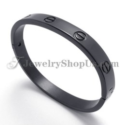 Elegantes Schwarzes Titanarmband Für Damen