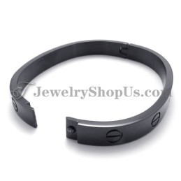 Elegantes Schwarzes Titanarmband Für Damen