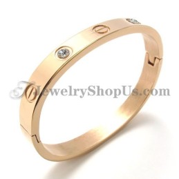 Modisches Roségold-Titan-Armband Mit Strass