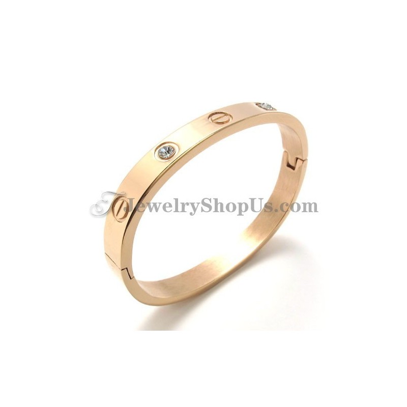 Modisches Roségold-Titan-Armband Mit Strass Modisches Roségold-Titan-Armband Mit Strass
