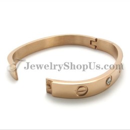 Modisches Roségold-Titan-Armband Mit Strass