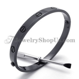 Elegantes Schwarzes Titanarmband Für Damen