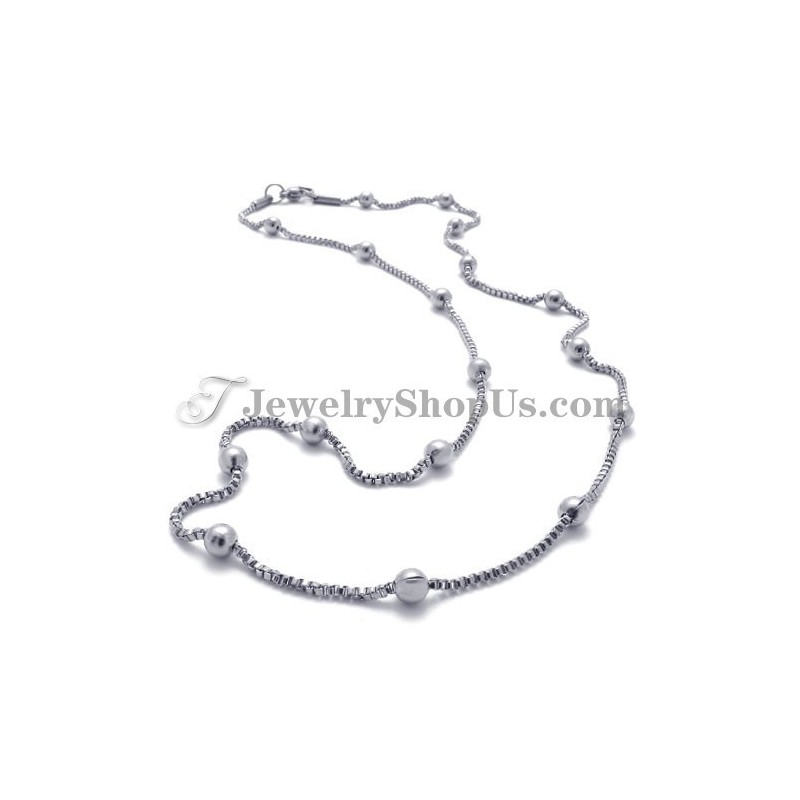 Elegante Titan Silber Perlen Damen Halskette Elegante Titan Silber Perlen Damen Halskette