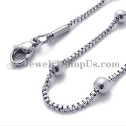 Elegante Titan Silber Perlen Damen Halskette