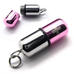 Halskette Mit Kreuzanhänger Aus Reinem Titan In Rosa-Silber