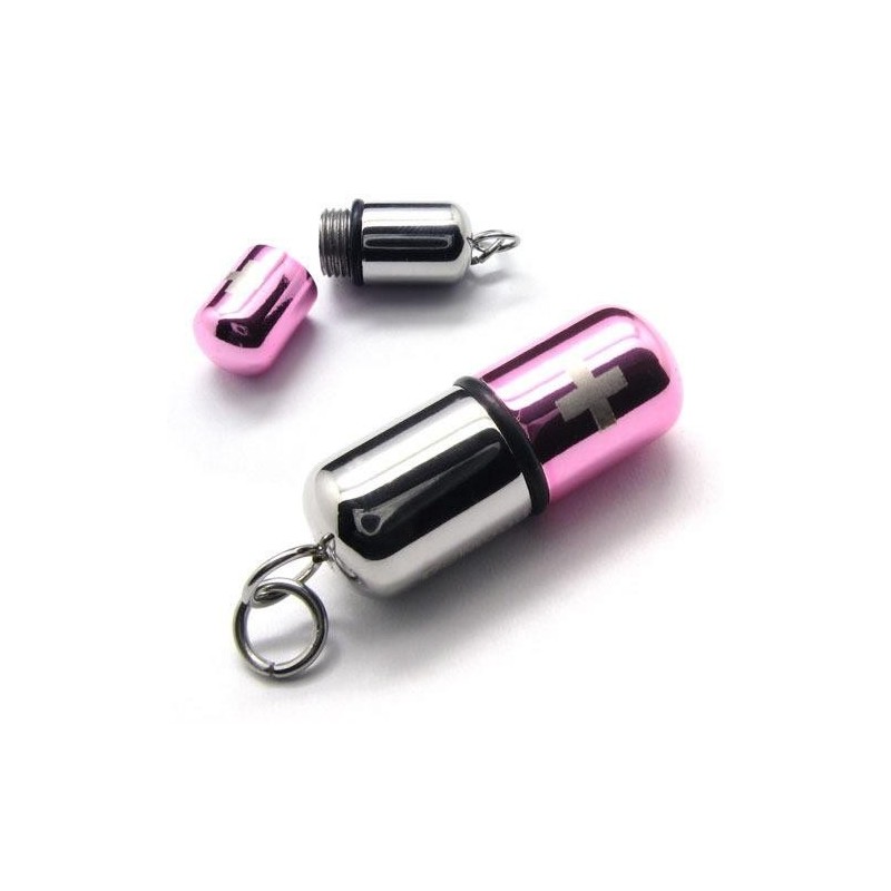 Halskette Mit Kreuzanhänger Aus Reinem Titan In Rosa-Silber