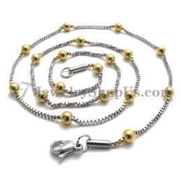 Elegante Titan Gold Perlen Damen Halskette