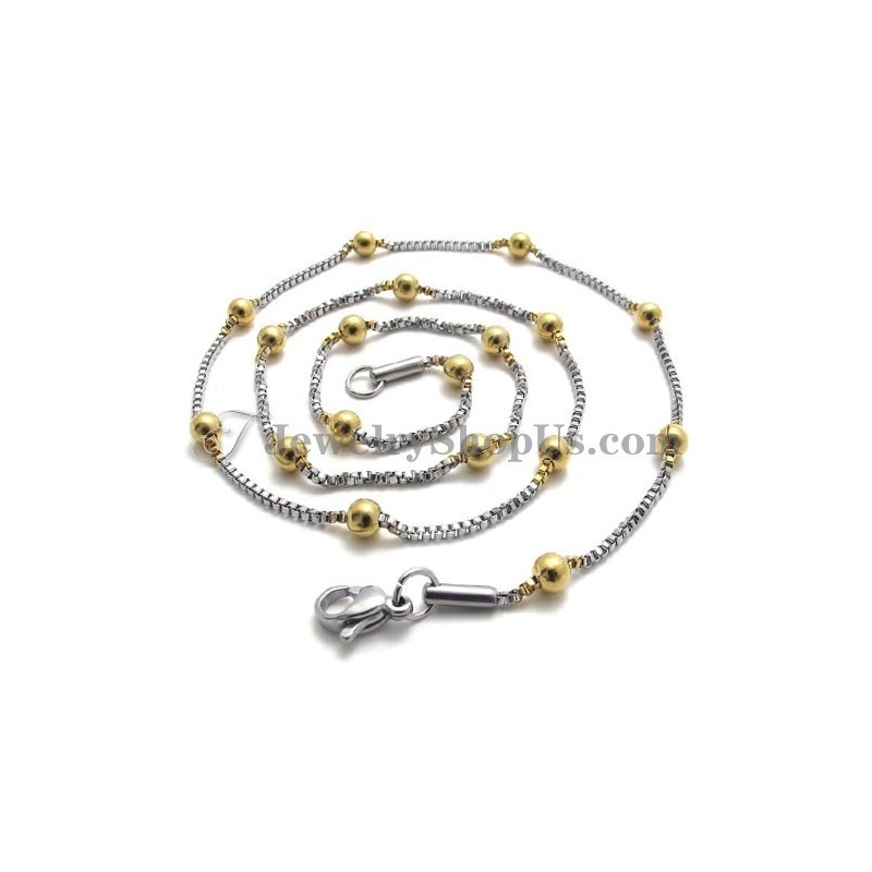 Elegante Titan Gold Perlen Damen Halskette Elegante Titan Gold Perlen Damen Halskette