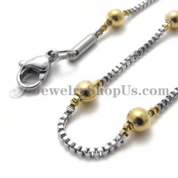 Elegante Titan Gold Perlen Damen Halskette