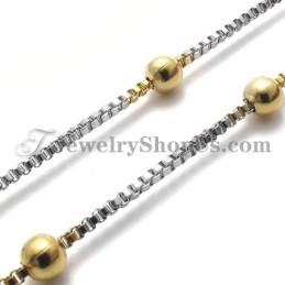 Elegante Titan Gold Perlen Damen Halskette