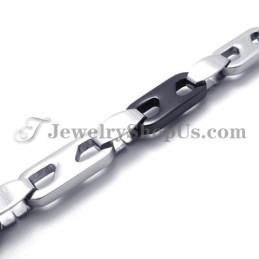 Elegante Halskette Aus Titan In Schwarz Und Silber