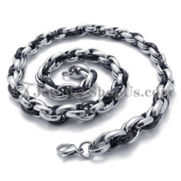 Elegante Halskette Aus Titan In Schwarz Und Silber