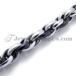 Elegante Halskette Aus Titan In Schwarz Und Silber