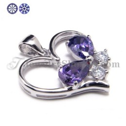 925 Silber Zirkon Anhänger Mit Freier Kette