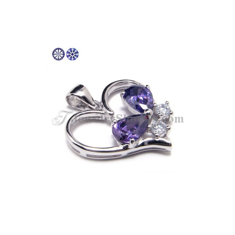 925 Silber Zirkon Anhänger Mit Freier Kette