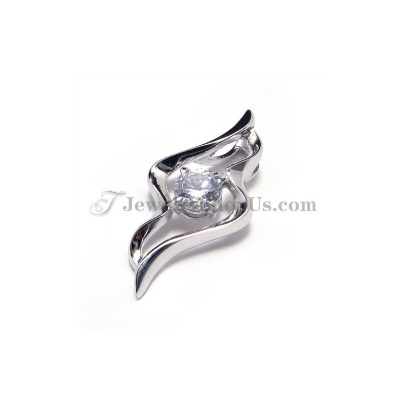 925 Silber Anhänger Mit Zirkon (Galvanisiertes Platin) Mit Freier Kette 925 Silber Anhänger Mit Zirkon (Galvanisiertes Platin) Mit Freier Kette