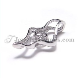 925 Silber Anhänger Mit Zirkon (Galvanisiertes Platin) Mit Freier Kette
