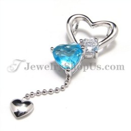 925 Silber Sweet Heart Anhänger Mit Zirkon (Galvanisiertes Platin) Mit Kostenloser Kette