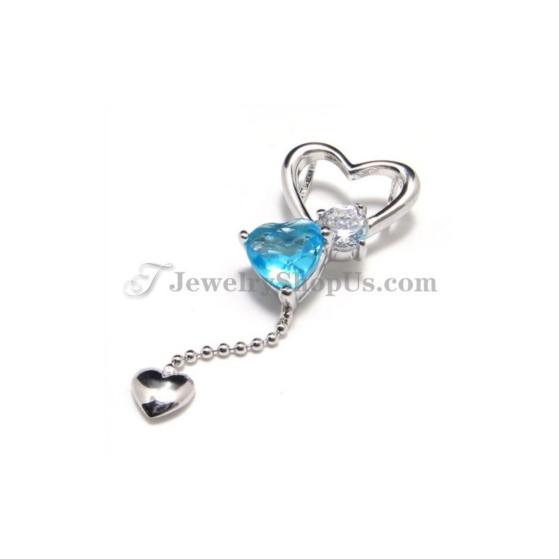 925 Silber Sweet Heart Anhänger Mit Zirkon (Galvanisiertes Platin) Mit Kostenloser Kette 925 Silber Sweet Heart Anhänger Mit Zirkon (Galvanisiertes Platin) Mit Kostenloser Kette