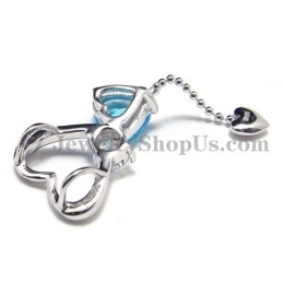 925 Silber Sweet Heart Anhänger Mit Zirkon (Galvanisiertes Platin) Mit Kostenloser Kette