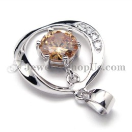 925 Silber Zirkon Anhänger (Galvanisierung Platin) Mit Kostenloser Kette