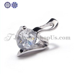 925 Silber Zirkon Anhänger (Galvanisierung Platin) Mit Kostenloser Kette