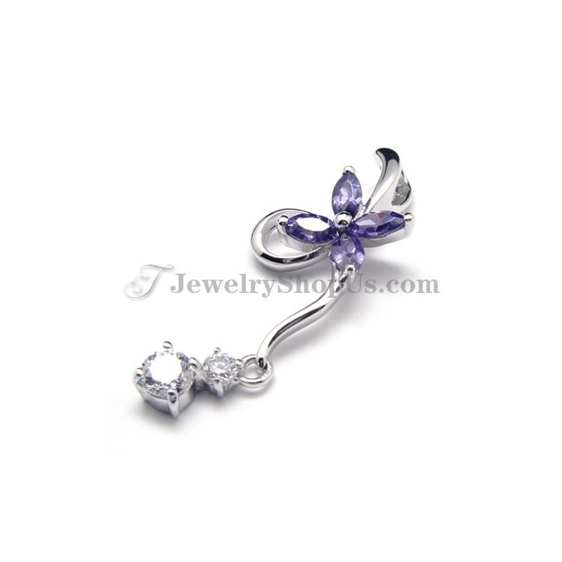 925 Silber Anhänger Mit Zirkon (Galvanisiertes Platin) Mit Freier Kette 925 Silber Anhänger Mit Zirkon (Galvanisiertes Platin) Mit Freier Kette