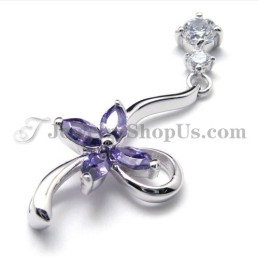 925 Silber Anhänger Mit Zirkon (Galvanisiertes Platin) Mit Freier Kette