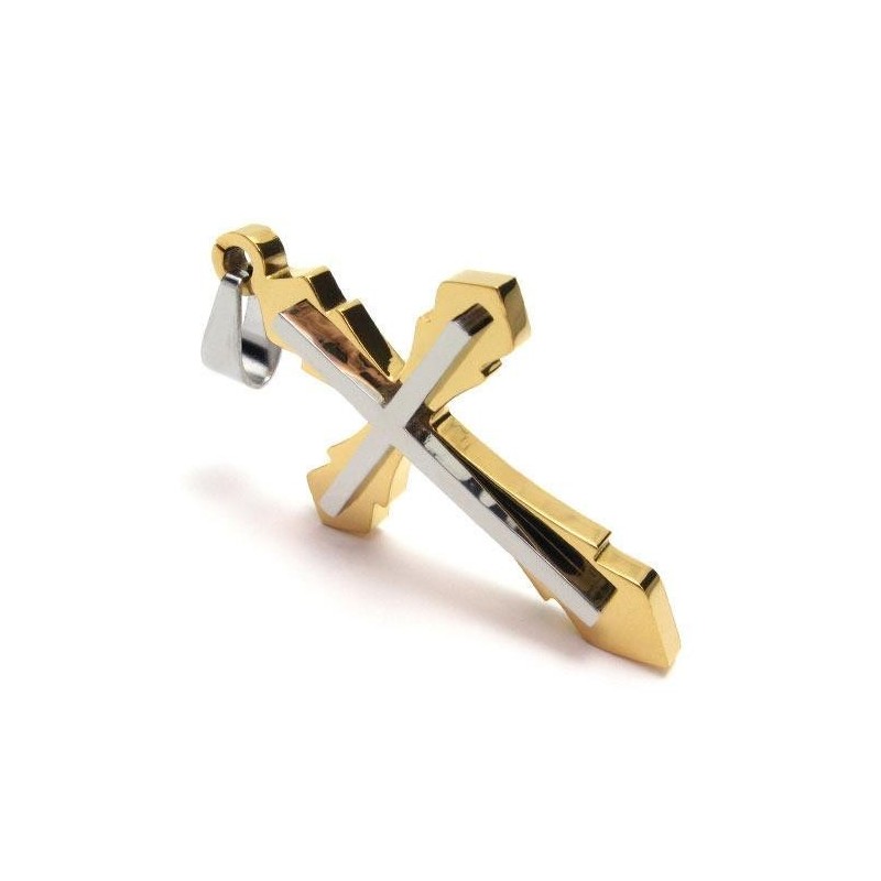 Goldene Herren-Kreuzanhängerkette Aus Reinem Titan (Neu) Goldene Herren-Kreuzanhängerkette Aus Reinem Titan (Neu)