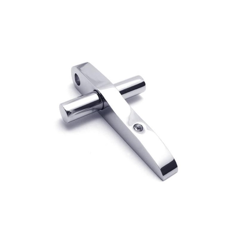 Halskette Mit Kreuzanhänger Aus Reinem Titan Für Herren Und Jungen, Silber Halskette Mit Kreuzanhänger Aus Reinem Titan Für Herren Und Jungen, Silber