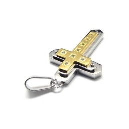 Männer Goldene Reintitan Kreuz Anhänger Halskette Kette