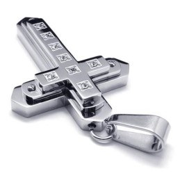 Männer Silber Reines Titan Kreuz Halskette Anhänger Kette