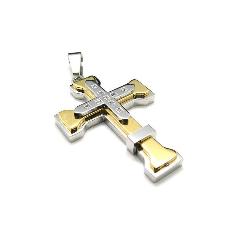 Goldene Herren-Kreuzanhängerkette Aus Reinem Titan (Neu) Goldene Herren-Kreuzanhängerkette Aus Reinem Titan (Neu)