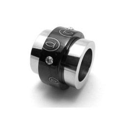 Halskette Mit Anhänger Aus Schwarzem Und Silbernem Titan Mit Ringen (Neu)