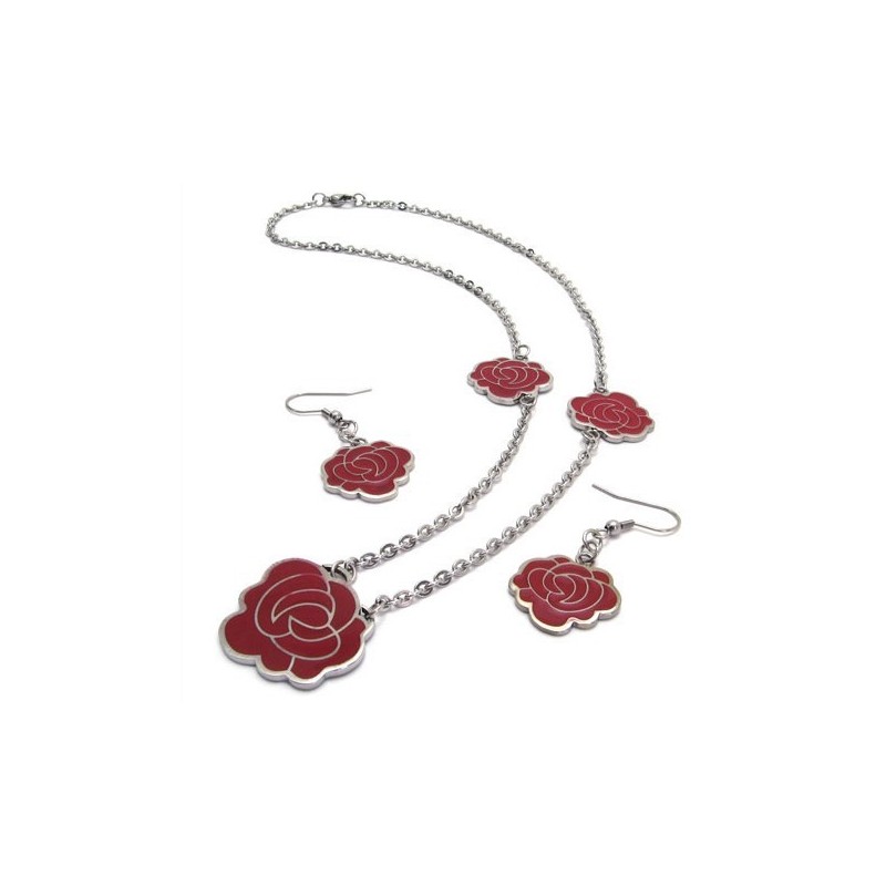 Attraktives Design, Hübsches Und Farbenfrohes Schmuckset Aus Hochwertigem Titan, Bestehend Aus Halskette, Anhänger Und Ohrringen Attraktives Design, Hübsches Und Farbenfrohes Schmuckset Aus Hochwertigem Titan, Bestehend Aus Halskette, Anhänger Und Ohrringen