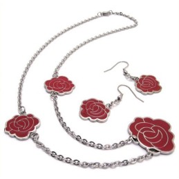 Attraktives Design, Hübsches Und Farbenfrohes Schmuckset Aus Hochwertigem Titan, Bestehend Aus Halskette, Anhänger Und Ohrringen