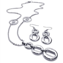 Geschicktes Design Farbbrillanz Hervorragende Qualität Titan Schmuckset Inklusive Halskette, Anhänger, Ohrring
