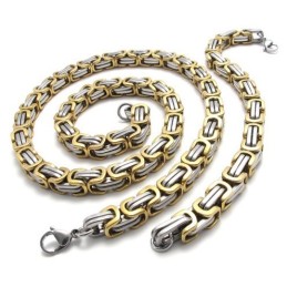 Fein Verarbeitetes, Farbbrillantes, Hochwertiges Titan-Schmuckset Inklusive Halskette Und Armband