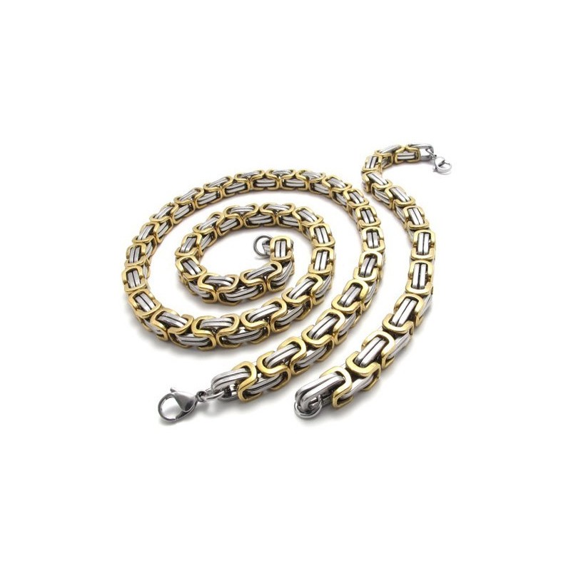 Fein Verarbeitetes, Farbbrillantes, Hochwertiges Titan-Schmuckset Inklusive Halskette Und Armband Fein Verarbeitetes, Farbbrillantes, Hochwertiges Titan-Schmuckset Inklusive Halskette Und Armband